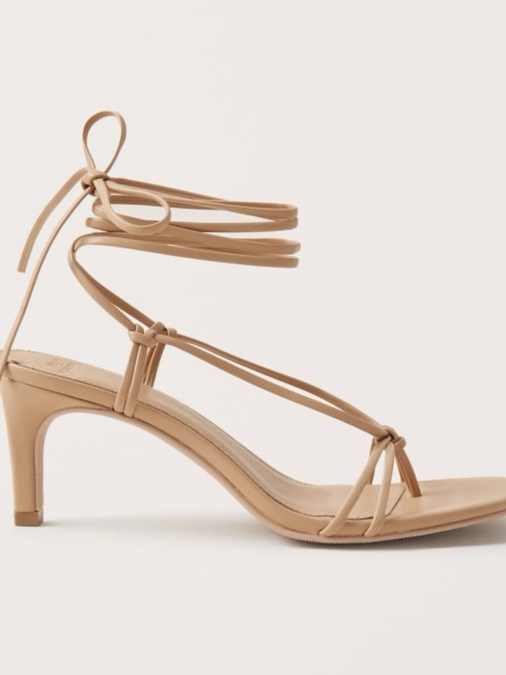 Abercrombie & Fitch Women's Lace-Up Heeled Nude Sandals Size 8
